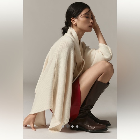 100% Wool Anthropologie Atelier Delphine V-Neck Layered Wool Sweater size XS/S. - Picture 3 of 8